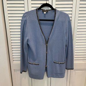 St. John Sport Collection Periwinkle Cardigan Jacket